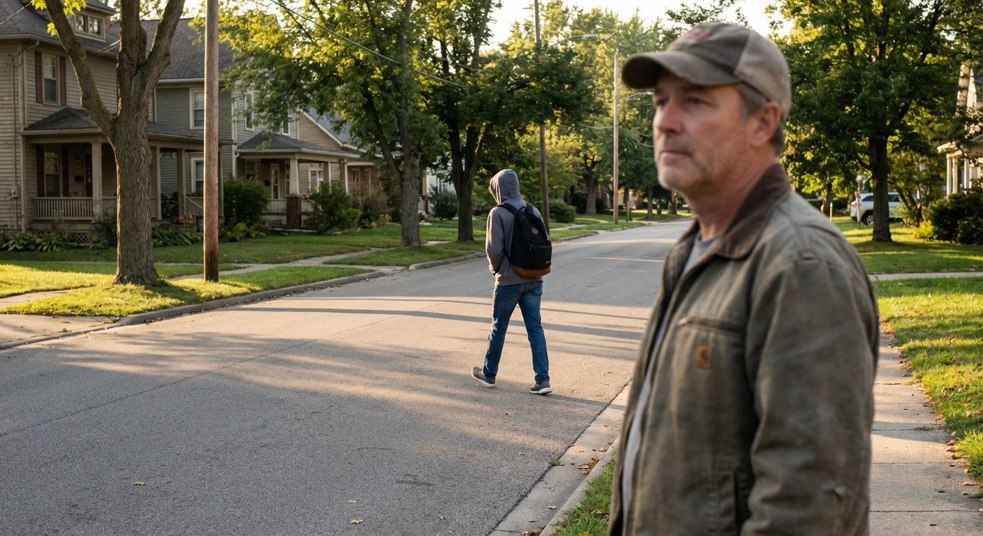 הורה מביט מרחוק בנער שהולך עם תיק גב, מרחק גדל ביניהם